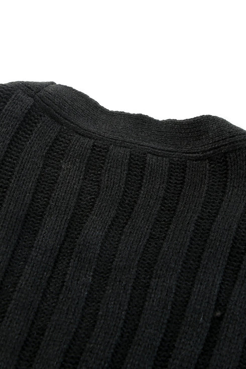 Colorblock Button Pocket Knit Cardigan